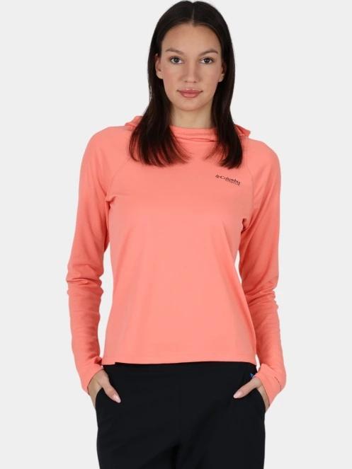 tricou cu maneci lungi, pentru sport pt. femei Columbia Summit Valley Hoodie rosu 2
