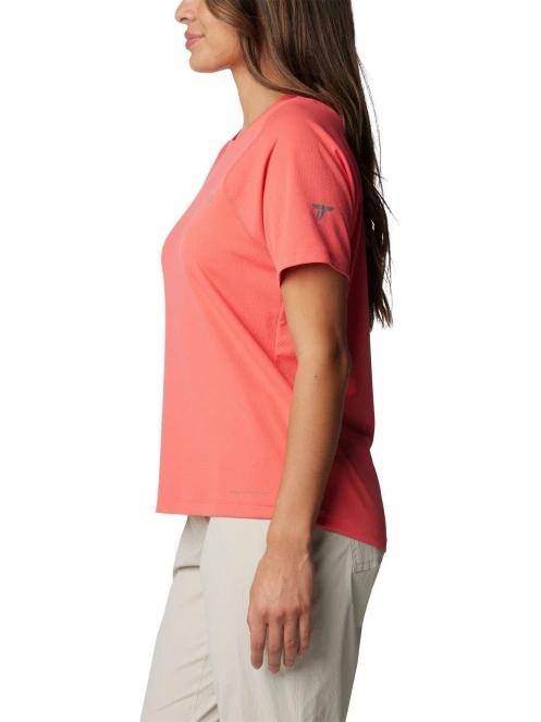 tricou pentru sport, cu maneci scurte pt. femei Columbia Summit Valley Short Sleeve Crew rosu 3