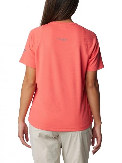 tricou pentru sport, cu maneci scurte pt. femei Columbia Summit Valley Short Sleeve Crew rosu 4