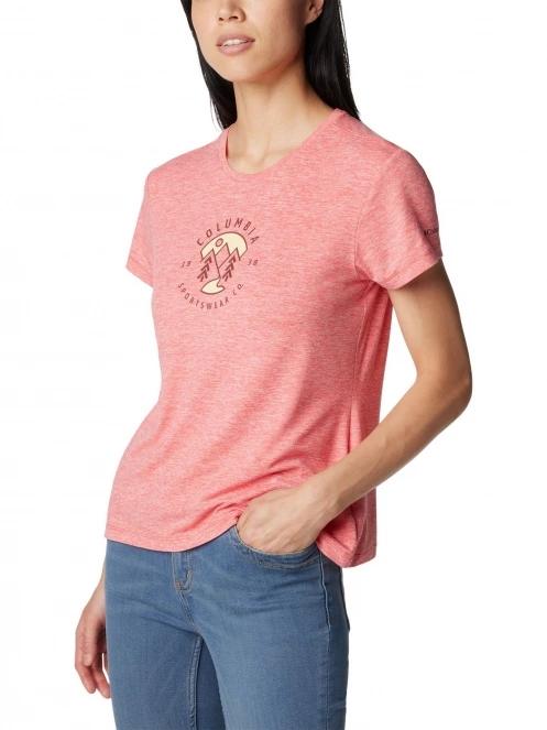 tricou cu maneci scurte pt. femei Columbia Sloan Ridge Graphic Short Sleeve Tee rosu 5