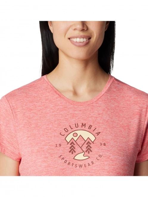 tricou cu maneci scurte pt. femei Columbia Sloan Ridge Graphic Short Sleeve Tee rosu 6