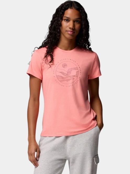 tricou cu maneci scurte pt. femei Columbia Sloan Ridge Graphic Short Sleeve Tee rosu 2