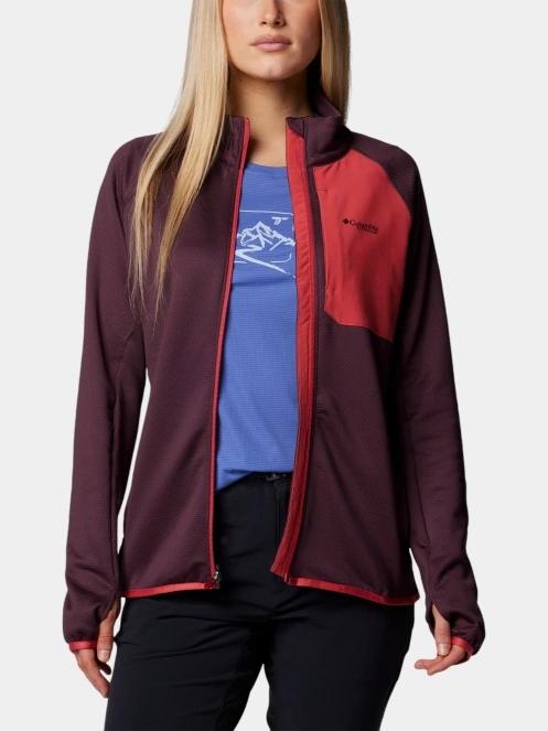 pulover polar pt. femei Columbia Triple Canyon Grid Fleece Full Zip rosu 5