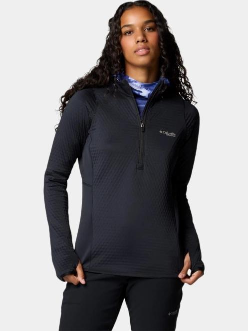 pulover polar pt. femei Columbia Crystal Leaf Omni-Heat Helix Half Zip negru 2