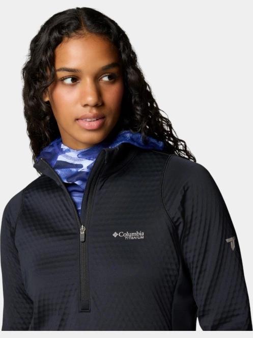 pulover polar pt. femei Columbia Crystal Leaf Omni-Heat Helix Half Zip negru 6