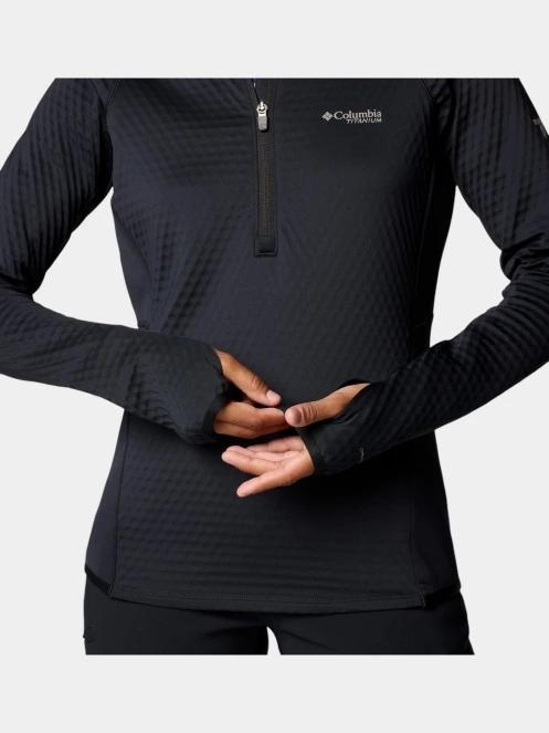 pulover polar pt. femei Columbia Crystal Leaf Omni-Heat Helix Half Zip negru 8