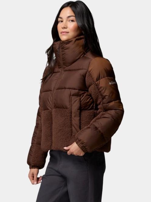 geaca matlasata de tranzitie pt. femei Columbia Leadbetter Point II Sherpa Hybrid maro 3
