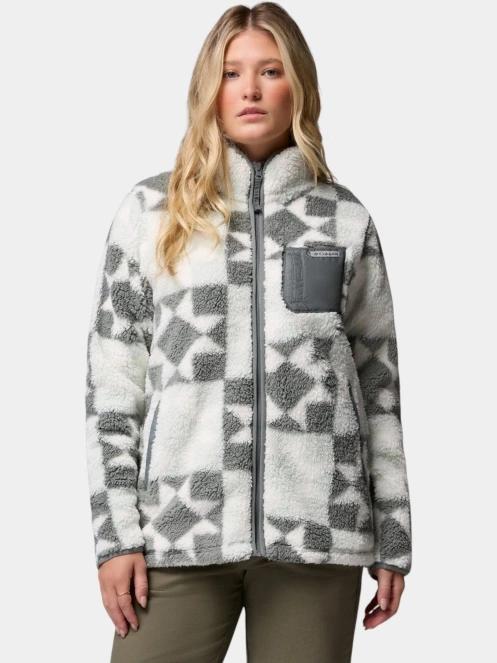 pulover polar pt. femei Columbia West Bend Print Full Zip II verde 2