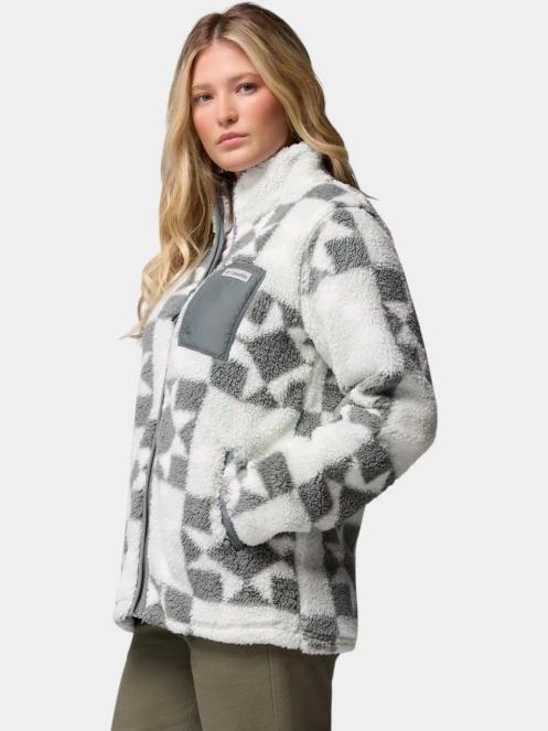 pulover polar pt. femei Columbia West Bend Print Full Zip II verde 3