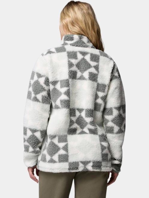 pulover polar pt. femei Columbia West Bend Print Full Zip II verde 4