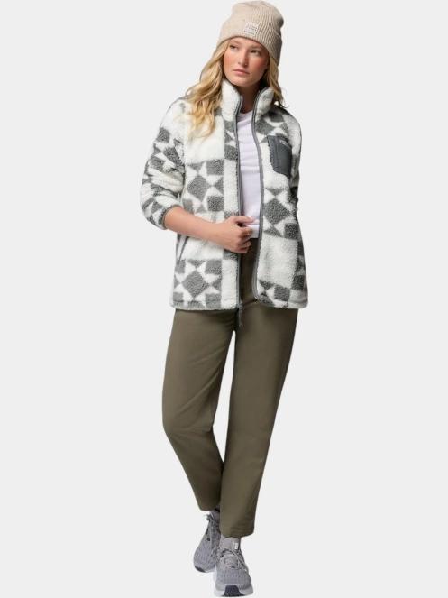 pulover polar pt. femei Columbia West Bend Print Full Zip II verde 5