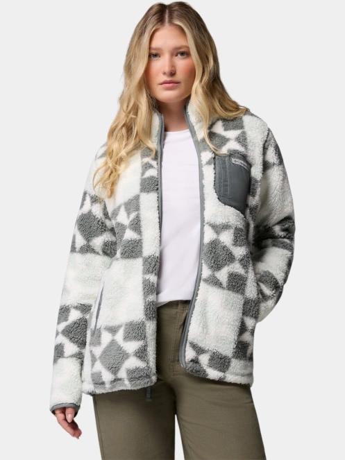 pulover polar pt. femei Columbia West Bend Print Full Zip II verde 6