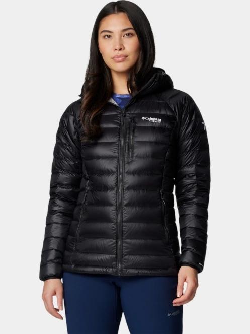 geaca matlasata de tranzitie pt. femei Columbia Arctic Crest Down Hooded Jacket negru 2