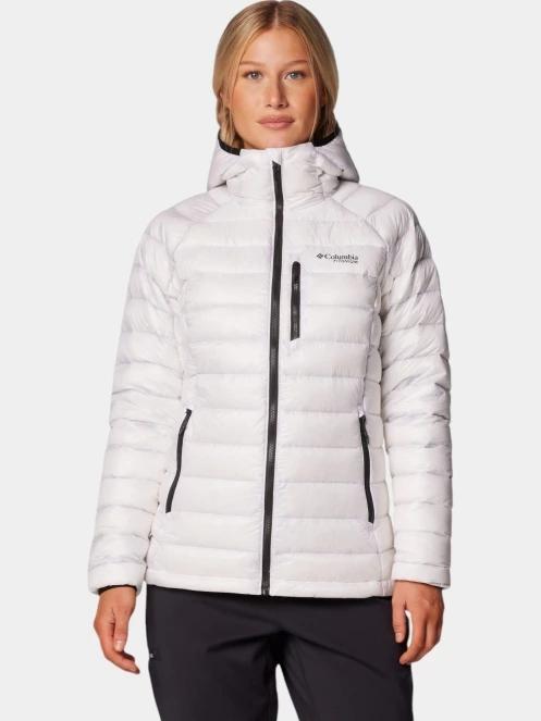 geaca matlasata de tranzitie pt. femei Columbia Arctic Crest Down Hooded Jacket alb 2