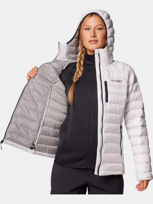 geaca matlasata de tranzitie pt. femei Columbia Arctic Crest Down Hooded Jacket alb 7