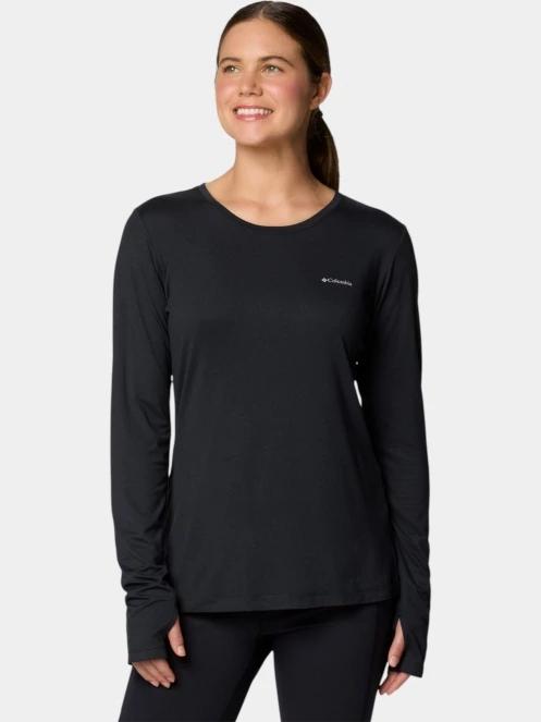 tricou cu maneci lungi, pentru sport pt. femei Columbia Sloan Ridge Long Sleeve Shirt negru 2