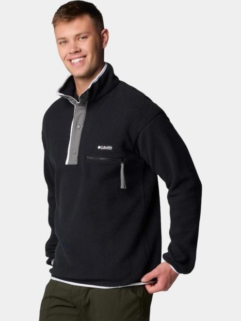 pulover polar pt. barbati Columbia Helvetia II Half Snap Fleece negru 3
