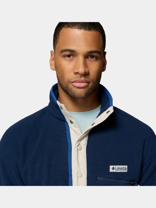 pulover polar pt. barbati Columbia Helvetia II Half Snap Fleece albastru inchis 6