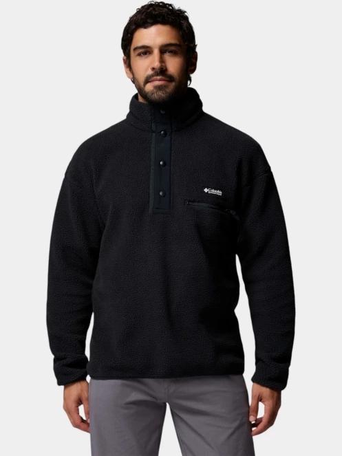 pulover polar pt. barbati Columbia Helvetia II Half Snap Fleece negru 2