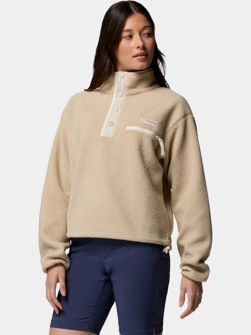 pulover polar pt. femei Columbia Helvetia II Cropped Half Snap Fleece nisip 3