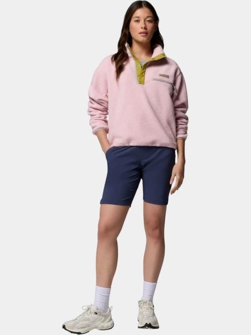 pulover polar pt. femei Columbia Helvetia II Cropped Half Snap Fleece roz 5