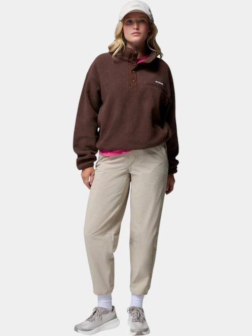 pulover polar pt. femei Columbia Helvetia II Cropped Half Snap Fleece maro 5