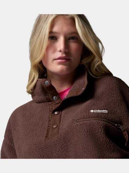 pulover polar pt. femei Columbia Helvetia II Cropped Half Snap Fleece maro 6