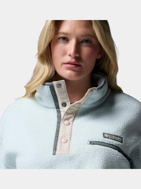 pulover polar pt. femei Columbia Helvetia II Cropped Half Snap Fleece verde deschis 6