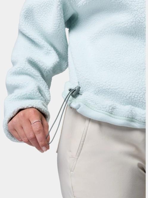 pulover polar pt. femei Columbia Helvetia II Cropped Half Snap Fleece verde deschis 7