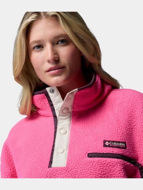 pulover polar pt. femei Columbia Helvetia II Cropped Half Snap Fleece magenta 6