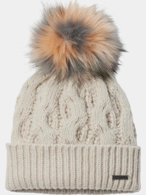 caciula tricotata pt. femei Columbia Boundless Days Cable Knit Pom Beanie nisip 2