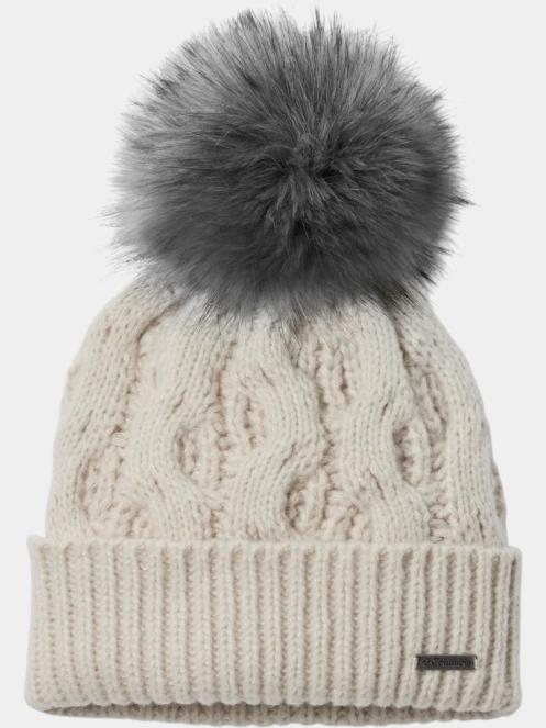 caciula cu mot pt. femei Columbia Boundless Days Cable Knit Pom Beanie nisip 2