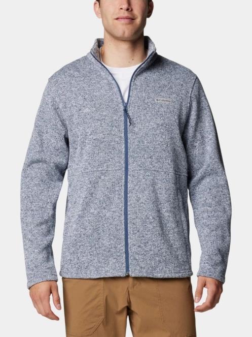 pulover polar pt. barbati Columbia Alto Pass Full Zip Fleece albastru deschis 2