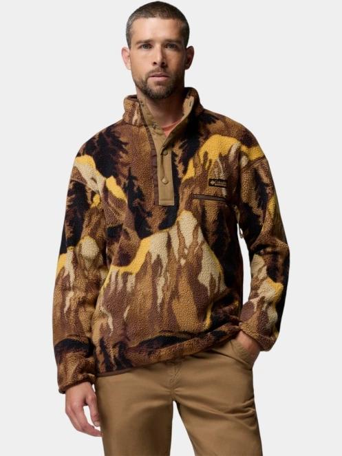 pulover polar pt. barbati Columbia Helvetia II Printed Half Snap Fleece oliv 2