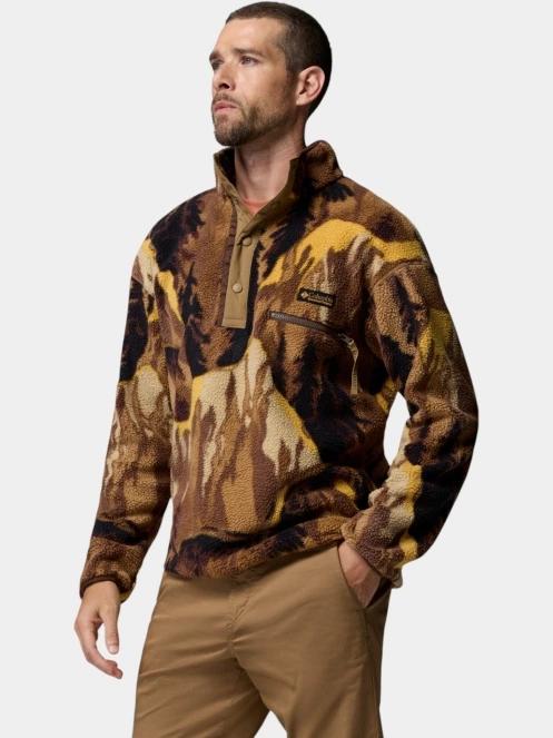 pulover polar pt. barbati Columbia Helvetia II Printed Half Snap Fleece oliv 3