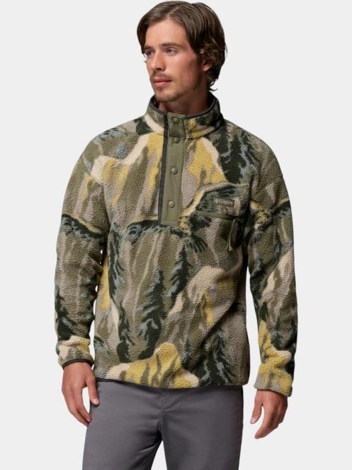 pulover polar pt. barbati Columbia Helvetia II Printed Half Snap Fleece verde 2