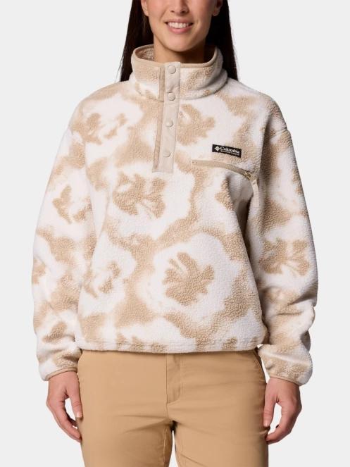 pulover polar pt. femei Columbia Helvetia II Printed Cropped Half Snap nisip 2