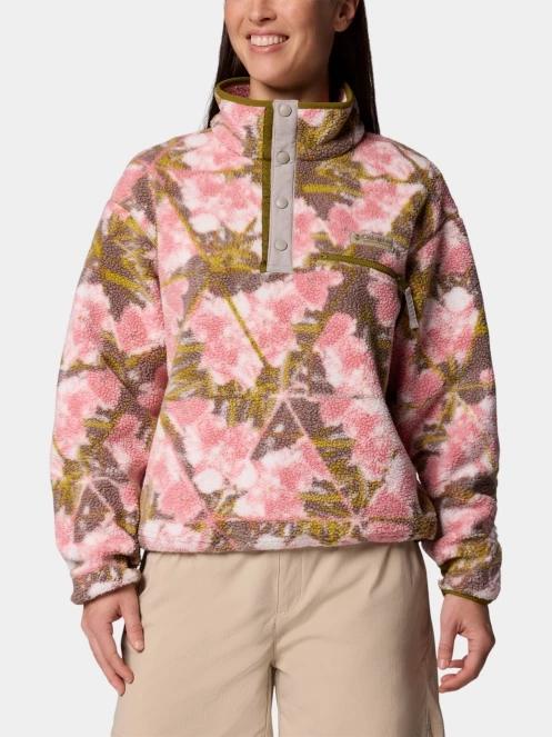 pulover polar pt. femei Columbia Helvetia II Printed Cropped Half Snap roz 2