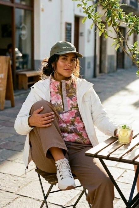 pulover polar pt. femei Columbia Helvetia II Printed Cropped Half Snap roz 5