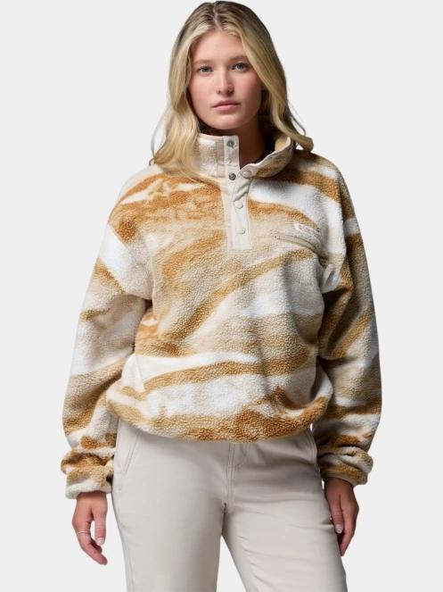 pulover polar pt. femei Columbia Helvetia II Printed Cropped Half Snap nisip 2