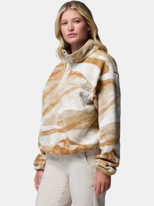 pulover polar pt. femei Columbia Helvetia II Printed Cropped Half Snap nisip 3