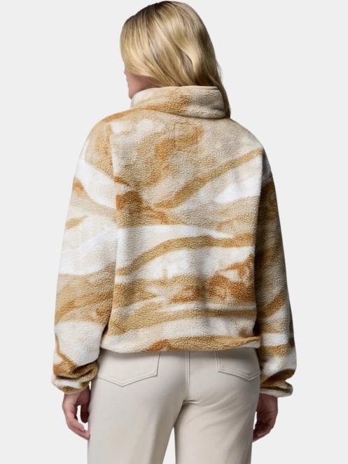 pulover polar pt. femei Columbia Helvetia II Printed Cropped Half Snap nisip 4