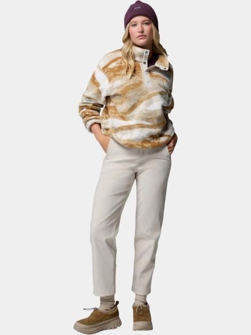 pulover polar pt. femei Columbia Helvetia II Printed Cropped Half Snap nisip 5