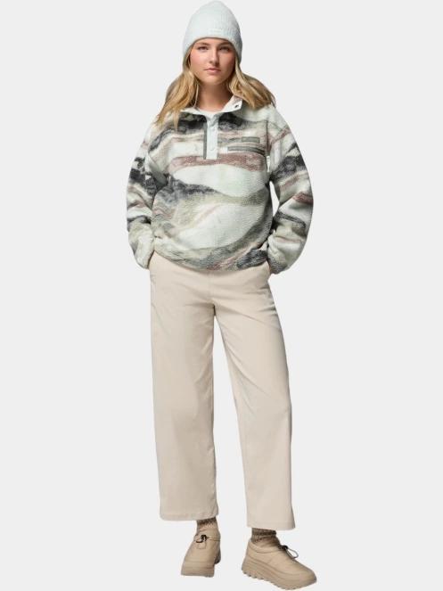 pulover polar pt. femei Columbia Helvetia II Printed Cropped Half Snap verde 5