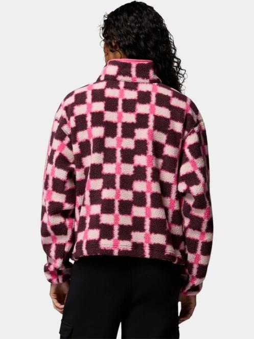 pulover polar pt. femei Columbia Helvetia II Printed Cropped Half Snap bordo 4