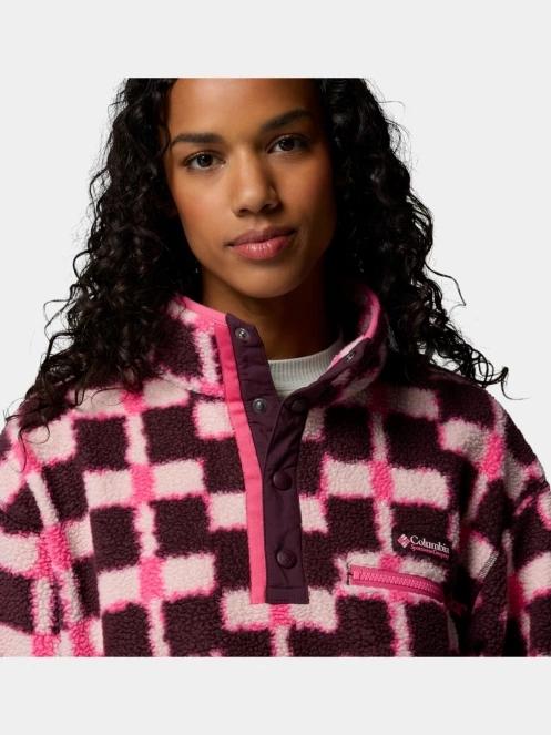 pulover polar pt. femei Columbia Helvetia II Printed Cropped Half Snap bordo 6