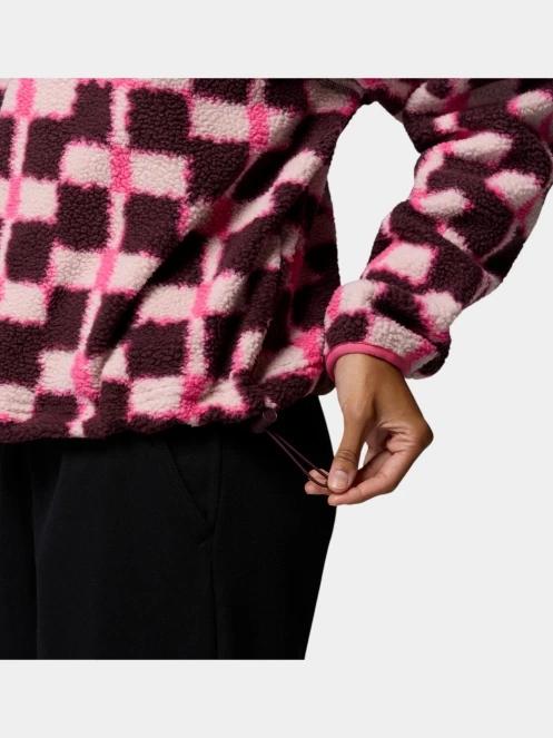 pulover polar pt. femei Columbia Helvetia II Printed Cropped Half Snap bordo 7