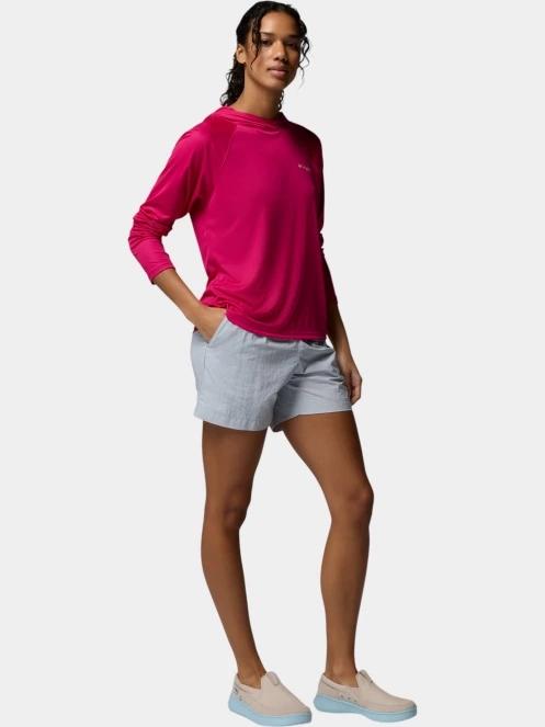 tricou cu maneci lungi, pentru sport pt. femei Columbia Tidal Tee II Hoodie magenta 5