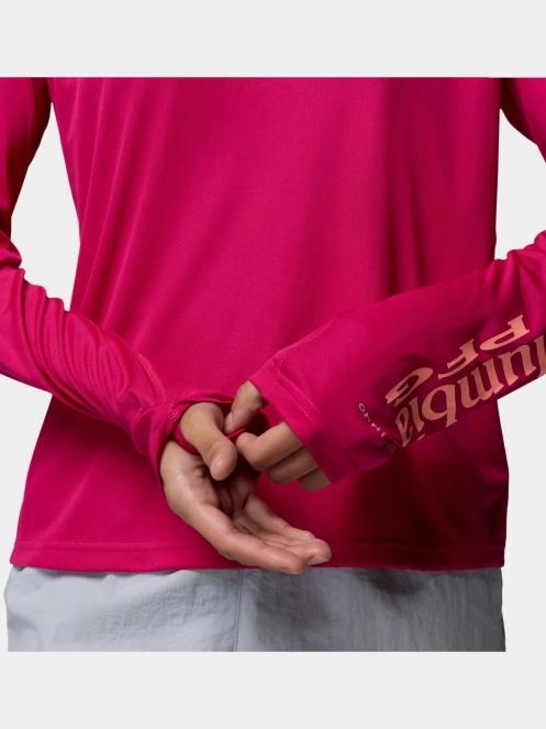 tricou cu maneci lungi, pentru sport pt. femei Columbia Tidal Tee II Hoodie magenta 6