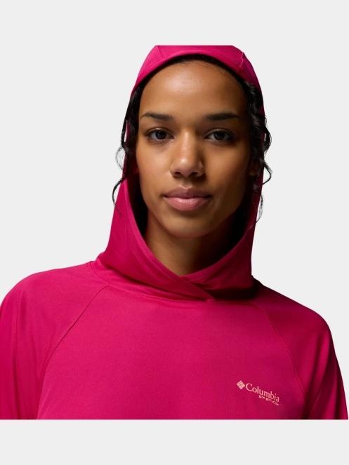 tricou cu maneci lungi, pentru sport pt. femei Columbia Tidal Tee II Hoodie magenta 8